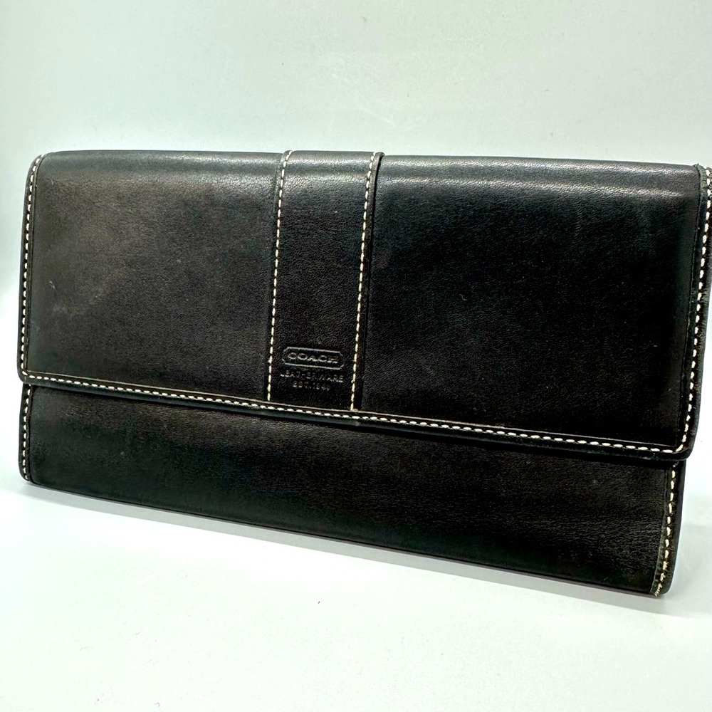 COACH Hampton Wallet Trifold Black- Y2K Vintage EUC